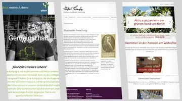 Drei Projekte – drei Webseiten