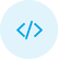 Modernes Icon, das Softwareentwicklung und technologische Innovation symbolisiert, mit minimalistischen Designelementen.