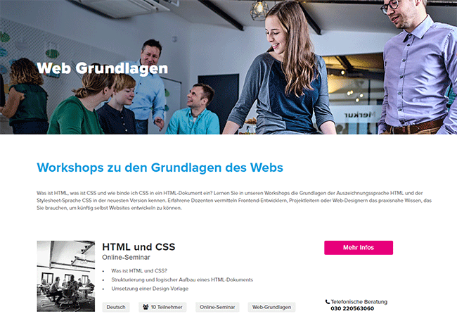 e-pixler academy Schulungen für Web-Grundlagen