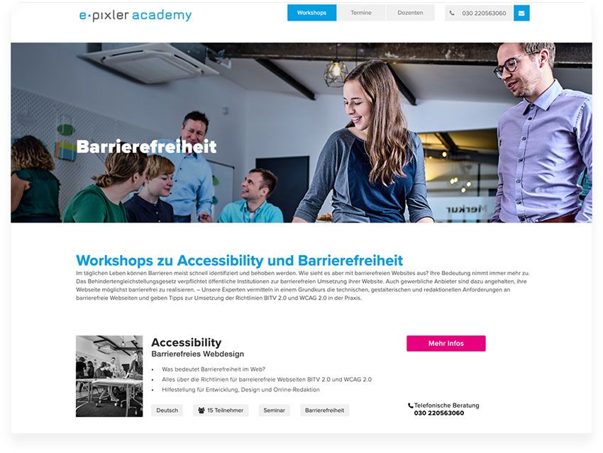 e-pixler Academy Schulungen Accessibility