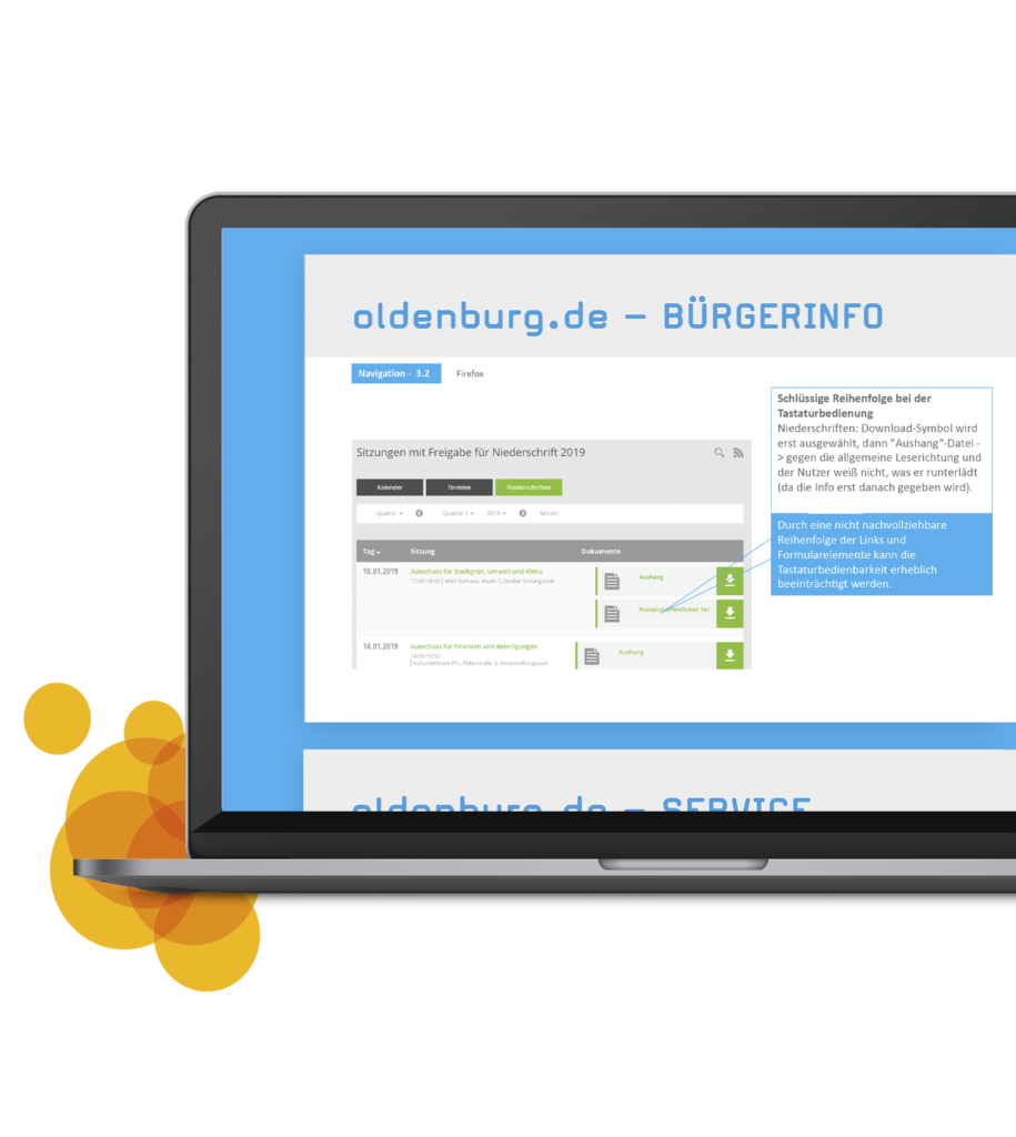 Referenz für Tests auf barrierefreie Website