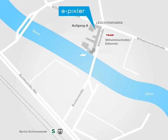 e-pixler befindet sich im Aufgang A der Leuchtenfabrik