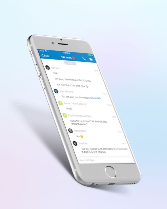 Nextcloud Oberfläche fürs Handy