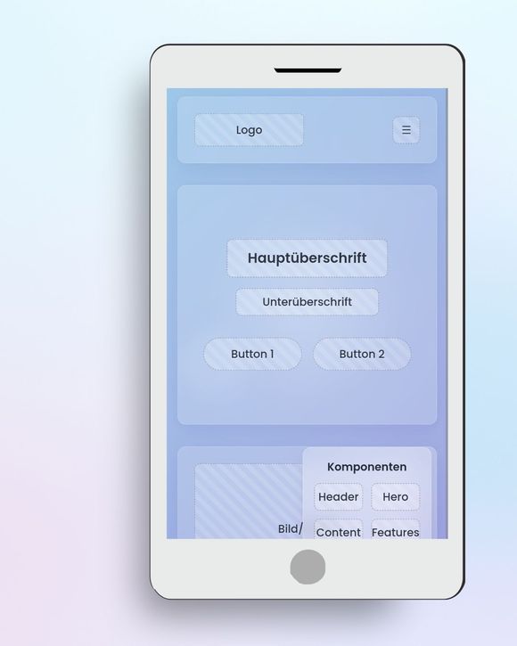 Mockup einer leeren Website-Struktur mit „Content Placeholder“-Blöcken, als Metapher für flexible Inhaltsmodelle.