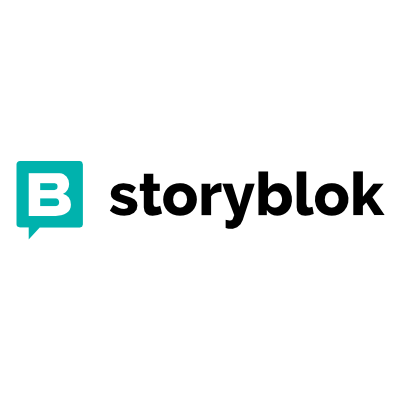 Storyblok Logo mit einem stilisierten "B" in einem Teal-Quadrat und dem Schriftzug "storyblok".